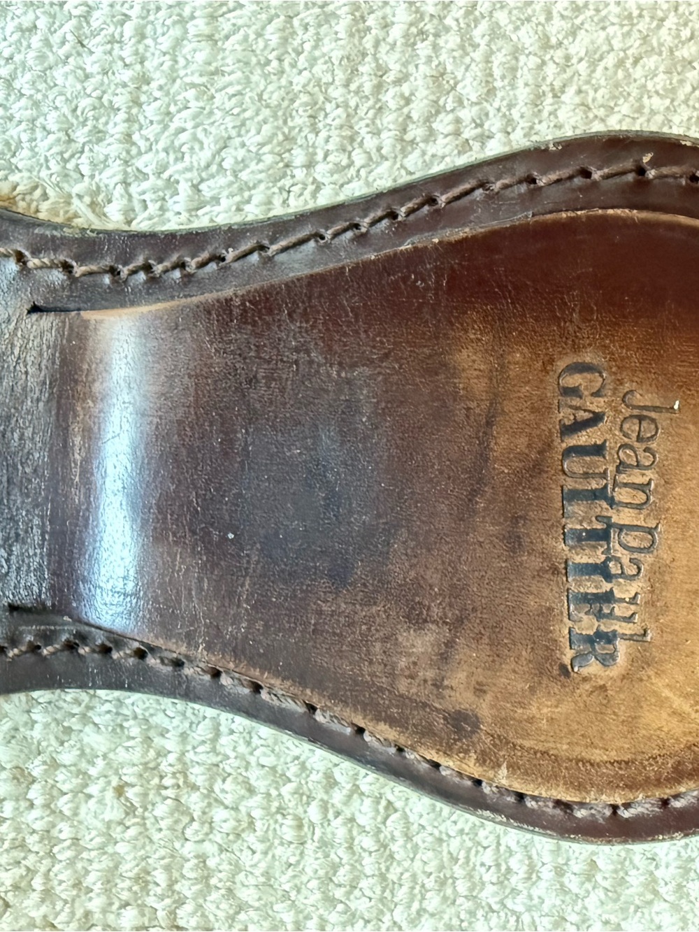 Jean Paul Gaultier Brown Leather Slide Sandals - Picture 5 of 6
